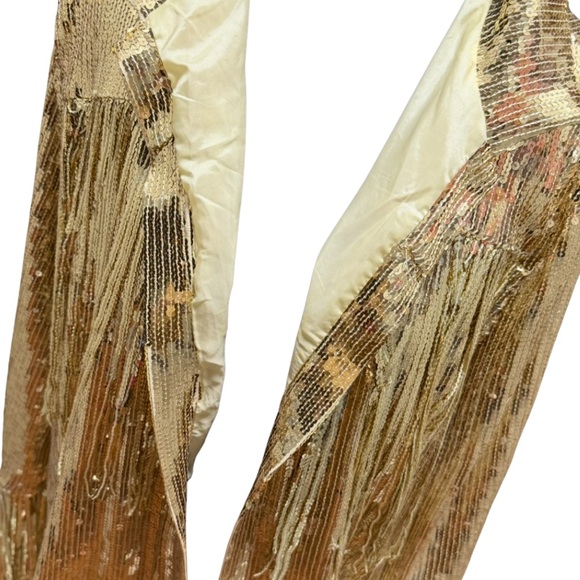 Velvet Gold Sequin Fringe Blazer - Picture 2 of 6